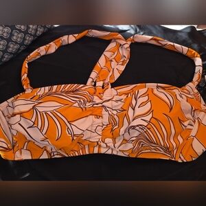 Kona Sol Striped Bikini Top Size D/DD NWT